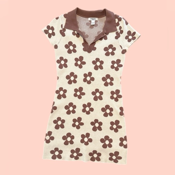 RSQ Dresses & Skirts - RSQ Brown and Cream Floral Mini Dress 🌼